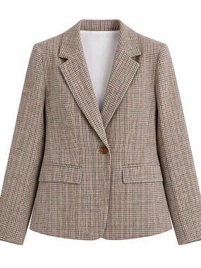 Ann Taylor Loft Tailored Houndstooth Blazer Jacket